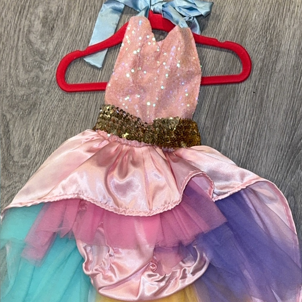 Glittery Pink and Multicolor Kids Costume